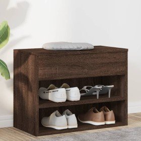 Banco zapatero madera contrachapada roble marrón 60x30x45 cm Banco zapatero madera contrachapada roble marrón 60x30x45 cm