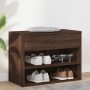 Banco zapatero madera contrachapada roble marrón 60x30x45 cm
