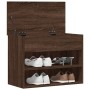 Banco zapatero madera contrachapada roble marrón 60x30x45 cm