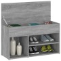 Banco zapatero madera contrachapada gris Sonoma 80x30x45 cm