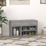 Banco zapatero madera contrachapada gris Sonoma 80x30x45 cm