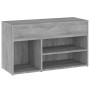 Banco zapatero madera contrachapada gris Sonoma 80x30x45 cm