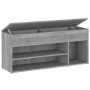 Banco zapatero madera contrachapada gris Sonoma 105x30x45 cm