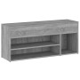 Banco zapatero madera contrachapada gris Sonoma 105x30x45 cm