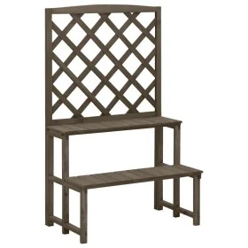 Pflanzenstütze und Rankgitter aus grauem Tannenholz 70x42x115 cm von vidaXL, Topfständer - Ref: Foro24-316414, Preis: 59,50 €...