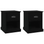Mesitas de noche 2 uds madera contrachapada negro 39x39x47,5 cm