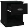 Mesitas de noche 2 uds madera contrachapada negro 39x39x47,5 cm