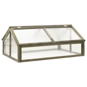Invernadero de madera de abeto gris 114x80x50 cm de vidaXL, Invernaderos - Ref: Foro24-316416, Precio: 141,70 €, Descuento: %