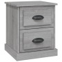 Mesita de noche madera contrachapada gris Sonoma 39x39x47,5 cm