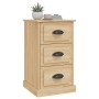 Mesita de noche madera contrachapada roble Sonoma 39x39x67 cm