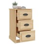 Mesita de noche madera contrachapada roble Sonoma 39x39x67 cm