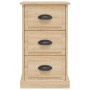 Mesita de noche madera contrachapada roble Sonoma 39x39x67 cm