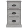 Mesita de noche madera contrachapada gris Sonoma 39x39x67 cm