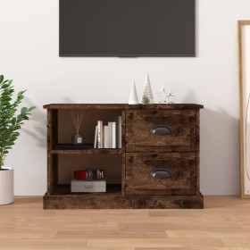 Mueble de TV madera contrachapada roble ahumado 73x35,5x47,5 cm Mueble de TV madera contrachapada roble ahumado 73x35,5x47,5 cm