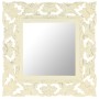 Hand-carved solid white mango wood mirror 50x50 cm by vidaXL, Mirrors - Ref: Foro24-321641, Price: 34,63 €, Discount: %
