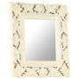 Hand-carved solid white mango wood mirror 50x50 cm by vidaXL, Mirrors - Ref: Foro24-321641, Price: 34,63 €, Discount: %