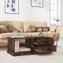 Mesa de centro madera contrachapada roble ahumado 90x50x35 cm