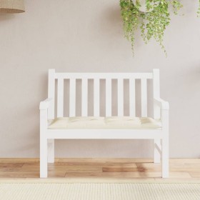 Cojín de banco de jardín tela Oxford blanco crema 110x50x7 cm