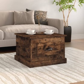 Mesa de centro madera contrachapada roble ahumado 50x50x35 cm