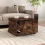 Mesa de centro madera contrachapada roble ahumado 50x50x35 cm