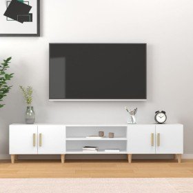 Mueble de TV blanco 180x31,5x40 cm madera de ingeniería