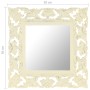 Hand-carved solid white mango wood mirror 50x50 cm by vidaXL, Mirrors - Ref: Foro24-321641, Price: 34,63 €, Discount: %
