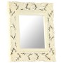 Hand-carved solid white mango wood mirror 50x50 cm by vidaXL, Mirrors - Ref: Foro24-321641, Price: 34,63 €, Discount: %