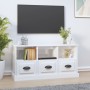 Mueble de TV madera contrachapada blanco brillo 100x35x50 cm en Muebles TV | Comprar online en Foro24