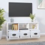 Mueble de TV madera contrachapada blanco brillo 100x35x50 cm en Muebles TV | Comprar online en Foro24