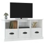 Mueble de TV madera contrachapada blanco brillo 100x35x50 cm en Muebles TV | Comprar online en Foro24