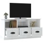 Mueble de TV madera contrachapada blanco brillo 100x35x50 cm en Muebles TV | Comprar online en Foro24