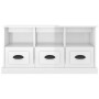 Mueble de TV madera contrachapada blanco brillo 100x35x50 cm en Muebles TV | Comprar online en Foro24