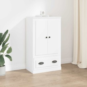 Aparador de madera contrachapada blanco 60x35,5x103,5 cm