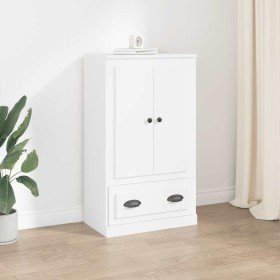 Aparador de madera contrachapada blanco 60x35,5x103,5 cm
