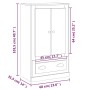 Aparador de madera contrachapada blanco 60x35,5x103,5 cm