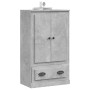 Aparador de madera contrachapada gris hormigón 60x35,5x103,5 cm