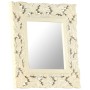 Hand-carved solid white mango wood mirror 50x50 cm by vidaXL, Mirrors - Ref: Foro24-321641, Price: 34,63 €, Discount: %
