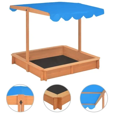 Sandbox with adjustable fir wood roof 115x115x115 cm by vidaXL, sandboxes - Ref: Foro24-316473, Price: 99,58 €, Discount: %