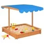 Sandbox with adjustable fir wood roof 115x115x115 cm by vidaXL, sandboxes - Ref: Foro24-316473, Price: 99,58 €, Discount: %