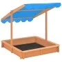 Arenero con techo ajustable de madera de abeto 115x115x115 cm de vidaXL, Cajones de arena - Ref: Foro24-316473, Precio: 104,4...