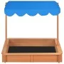 Arenero con techo ajustable de madera de abeto 115x115x115 cm de vidaXL, Cajones de arena - Ref: Foro24-316473, Precio: 104,4...