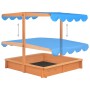 Sandbox with adjustable fir wood roof 115x115x115 cm by vidaXL, sandboxes - Ref: Foro24-316473, Price: 114,66 €, Discount: %