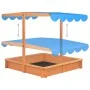 Sandbox with adjustable fir wood roof 115x115x115 cm by vidaXL, sandboxes - Ref: Foro24-316473, Price: 99,58 €, Discount: %