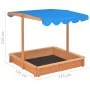 Sandbox with adjustable fir wood roof 115x115x115 cm by vidaXL, sandboxes - Ref: Foro24-316473, Price: 99,58 €, Discount: %