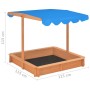 Sandkasten mit verstellbarem Tannenholzdach 115x115x115 cm von vidaXL, Sandkästen - Ref: Foro24-316473, Preis: 114,66 €, Raba...