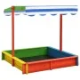 Kindersandkasten mit verstellbarem Dach, mehrfarbiges Tannenholz UV50 von vidaXL, Sandkästen - Ref: Foro24-316475, Preis: 104...