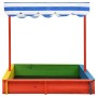 Kindersandkasten mit verstellbarem Dach, mehrfarbiges Tannenholz UV50 von vidaXL, Sandkästen - Ref: Foro24-316475, Preis: 119...