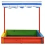 Kindersandkasten mit verstellbarem Dach, mehrfarbiges Tannenholz UV50 von vidaXL, Sandkästen - Ref: Foro24-316475, Preis: 104...