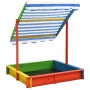 Kindersandkasten mit verstellbarem Dach, mehrfarbiges Tannenholz UV50 von vidaXL, Sandkästen - Ref: Foro24-316475, Preis: 119...