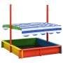 Kindersandkasten mit verstellbarem Dach, mehrfarbiges Tannenholz UV50 von vidaXL, Sandkästen - Ref: Foro24-316475, Preis: 119...